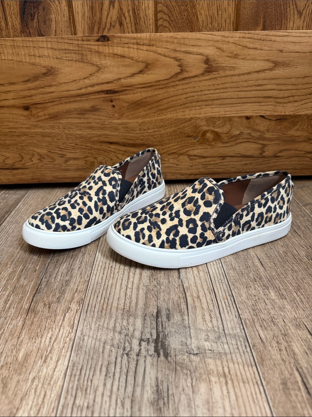 Leopard Print Slip-On Sneakers - Women's Casual Shoes